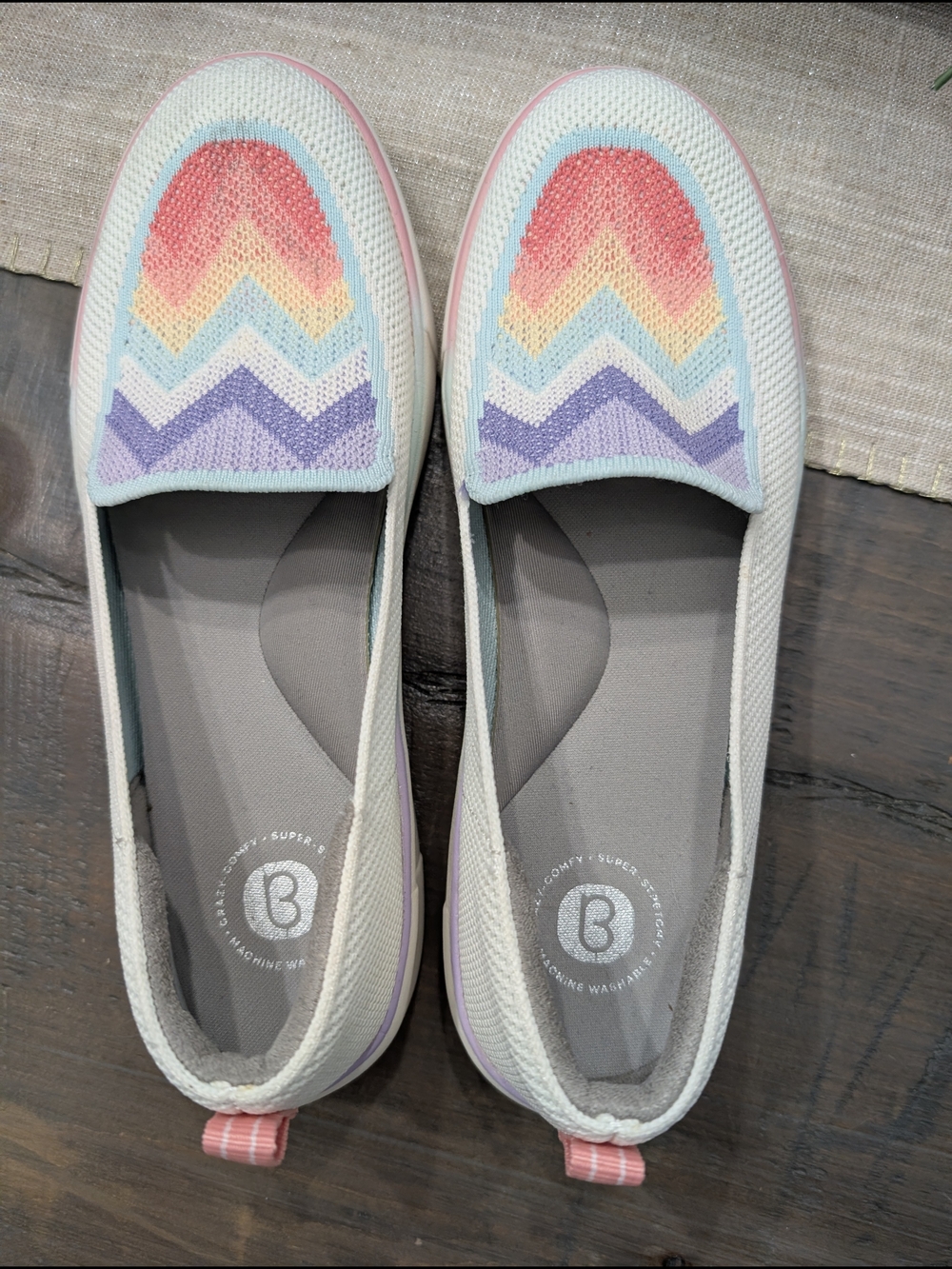 Bzees Knit Slip-On Shoes in Pastel Rainbow - Picture 3 of 4
